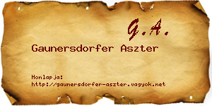 Gaunersdorfer Aszter névjegykártya